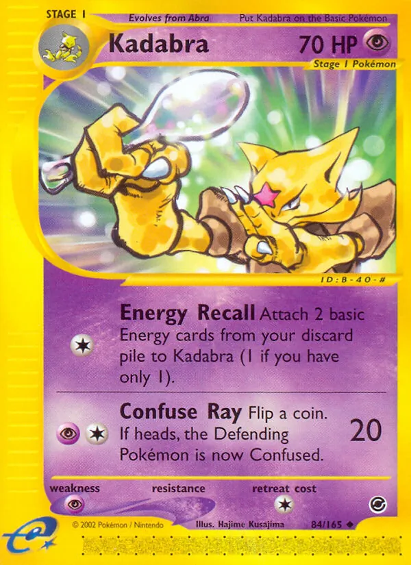 Kadabra card from Expedition Base Set, number 84/165