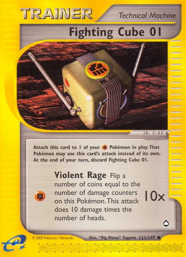 Fighting Cube 01 card from Aquapolis, number 121/147