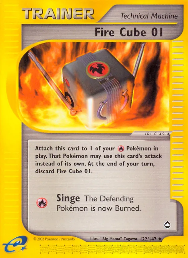 Fire Cube 01 card from Aquapolis, number 122/147