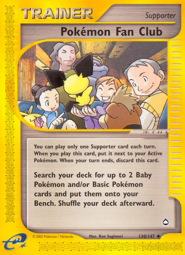 Pokémon Fan Club card from Aquapolis, number 130/147