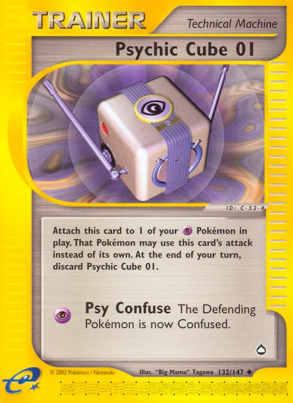 Psychic Cube 01 card from Aquapolis, number 132/147