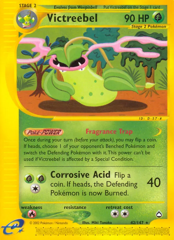 Victreebel card from Aquapolis, number 42/147
