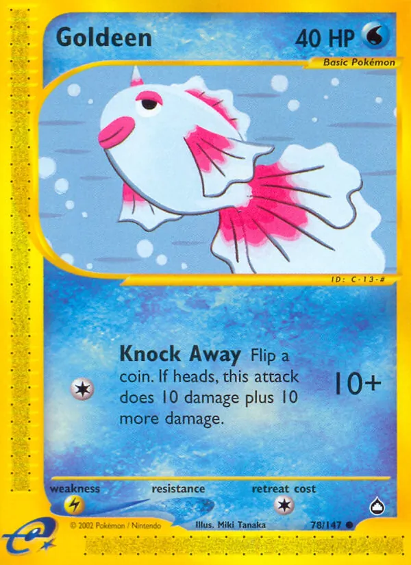 Goldeen card from Aquapolis, number 78/147