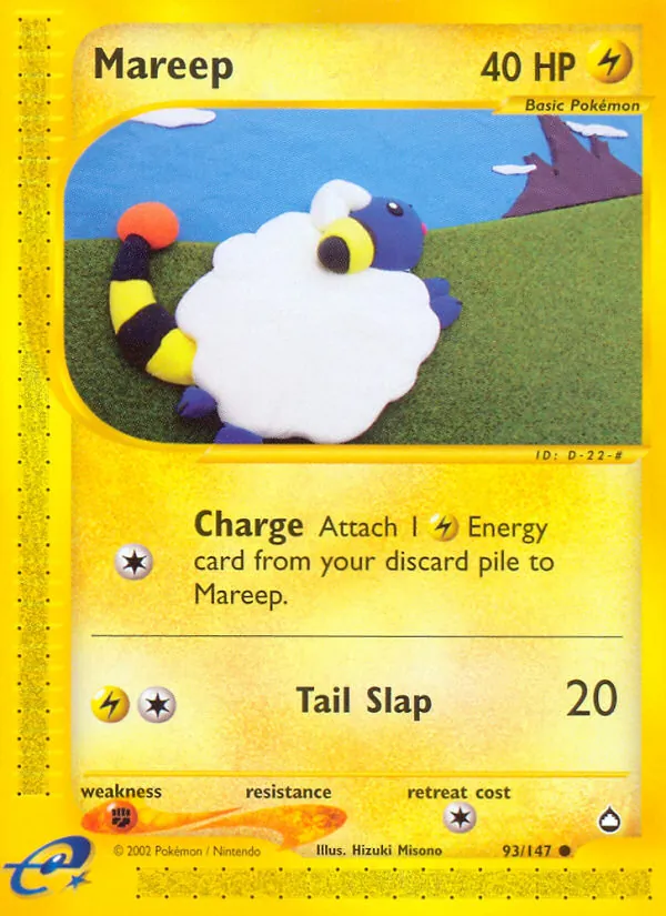 Mareep card from Aquapolis, number 93/147