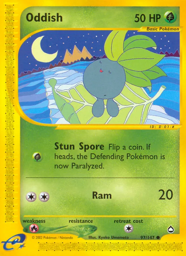 Oddish card from Aquapolis, number 97/147