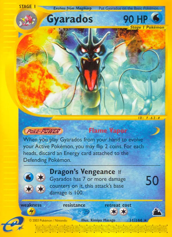 Gyarados card from Skyridge, number 11/144