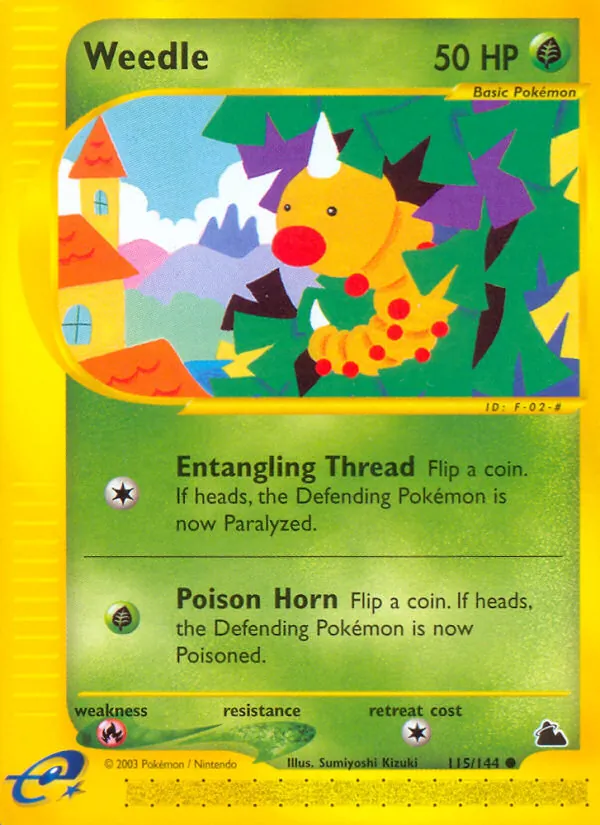 Weedle card from Skyridge, number 115/144
