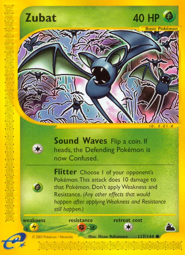 Zubat card from Skyridge, number 117/144