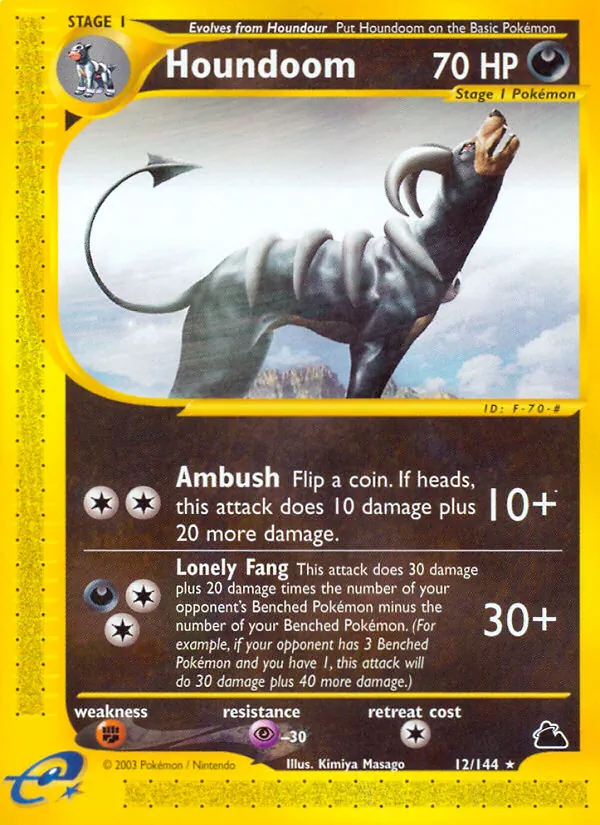 Houndoom card from Skyridge, number 12/144
