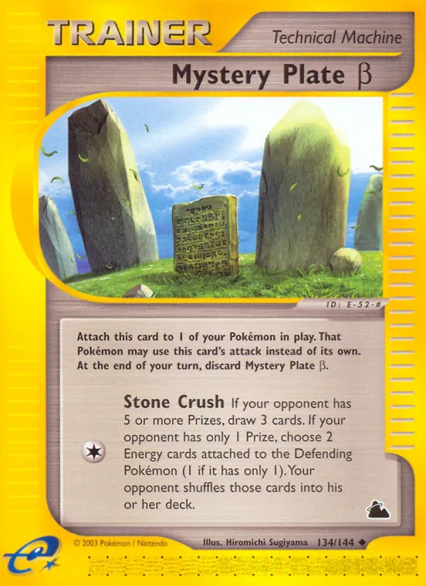 Mystery Plate β card from Skyridge, number 134/144