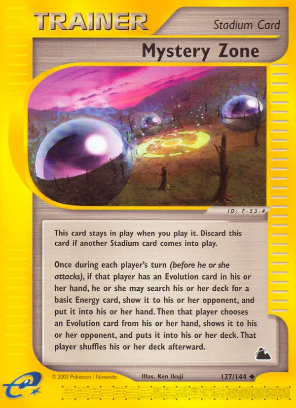 Mystery Zone card from Skyridge, number 137/144