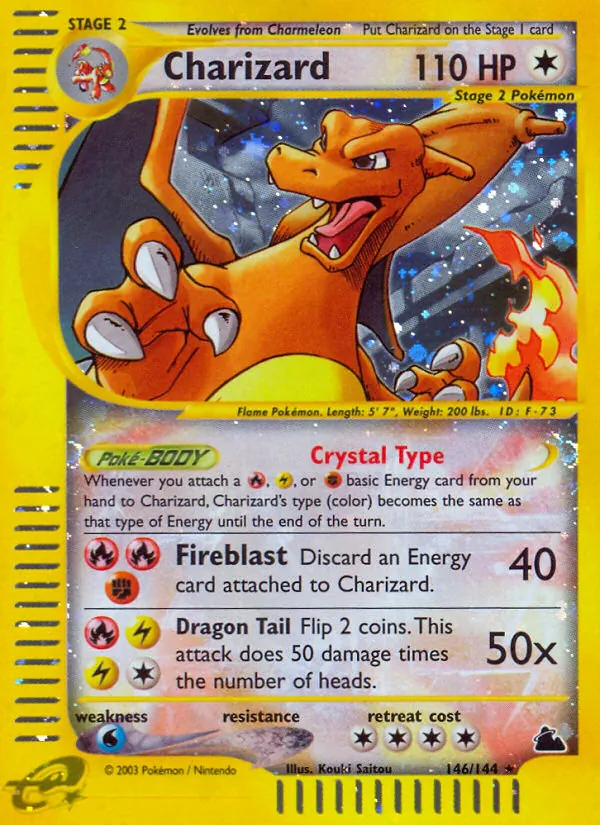Charizard card from Skyridge, number 146/144