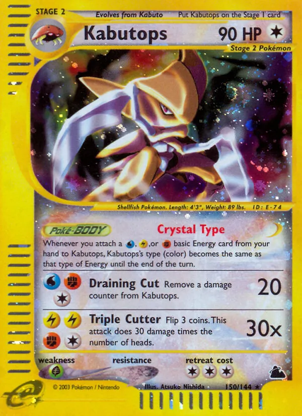 Kabutops card from Skyridge, number 150/144