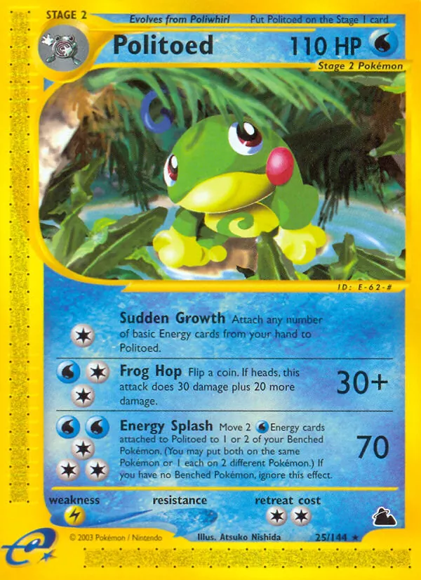 Politoed card from Skyridge, number 25/144