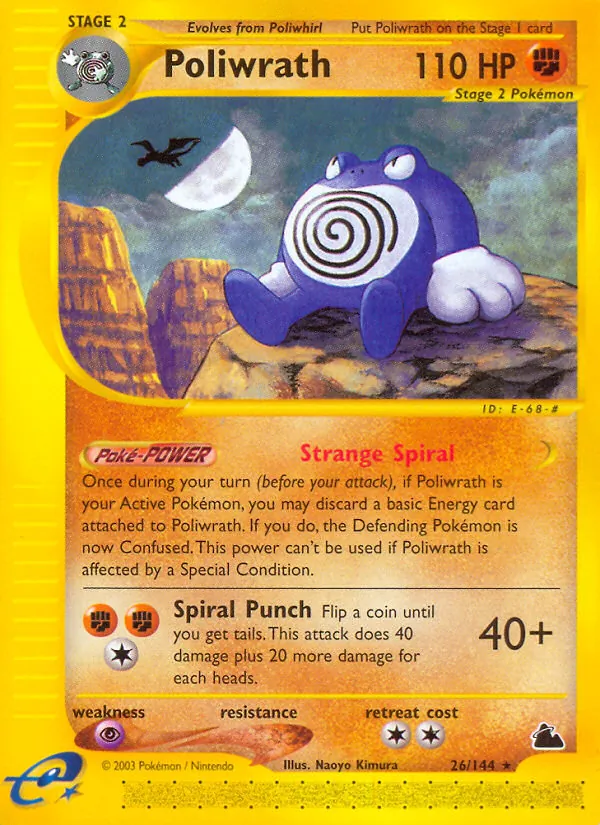 Poliwrath card from Skyridge, number 26/144