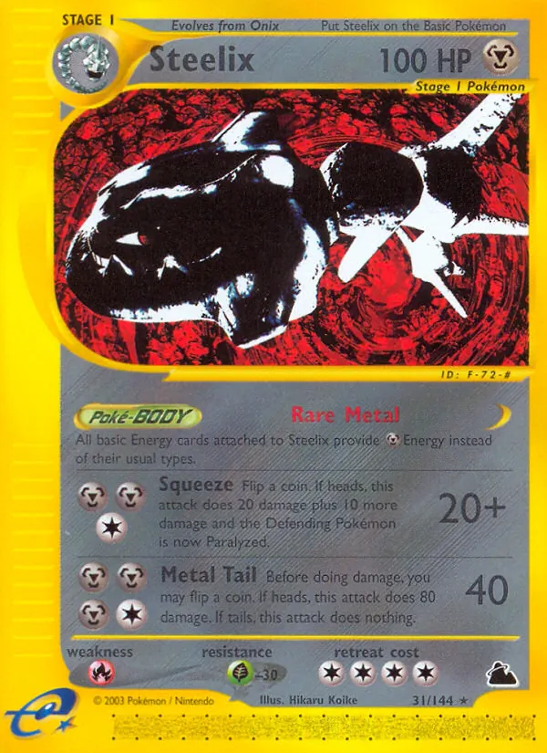 Steelix card from Skyridge, number 31/144