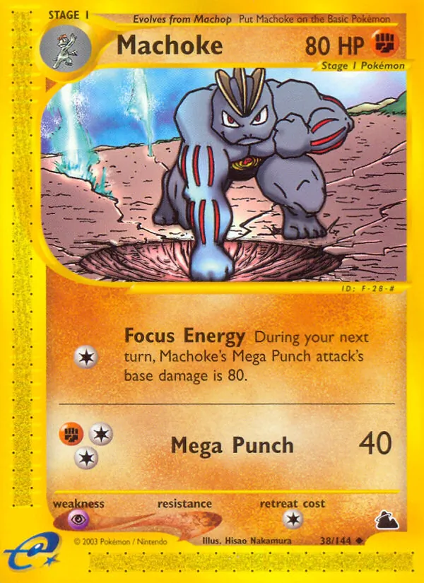 Machoke card from Skyridge, number 38/144