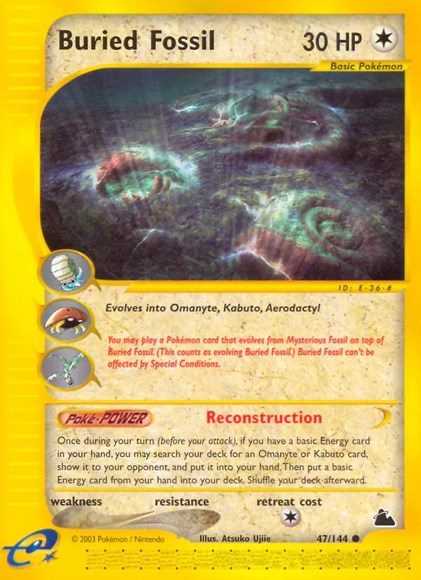Buried Fossil card from Skyridge, number 47/144