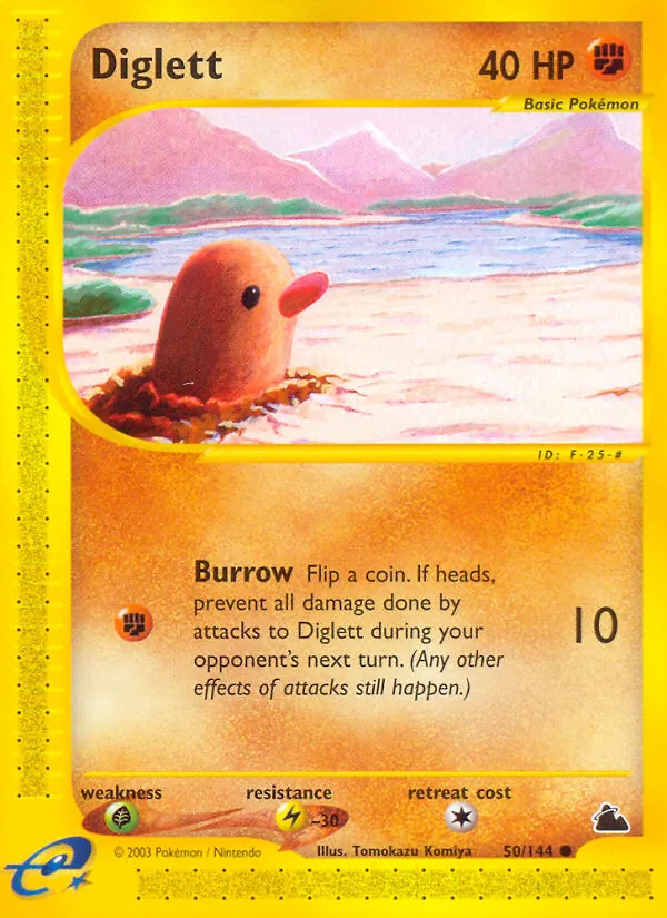 Diglett card from Skyridge, number 50/144