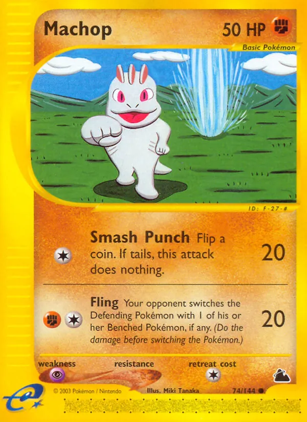 Machop card from Skyridge, number 74/144