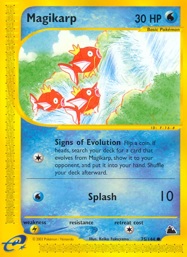 Magikarp card from Skyridge, number 75/144