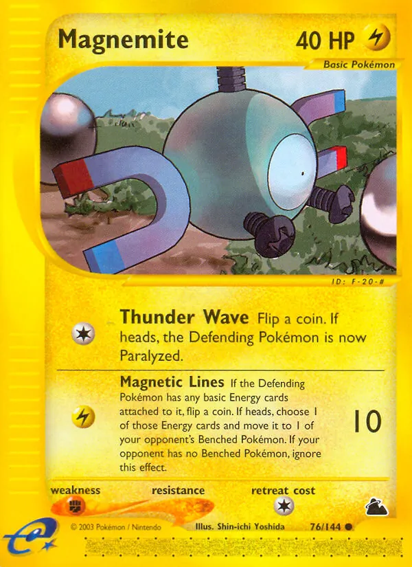 Magnemite card from Skyridge, number 76/144
