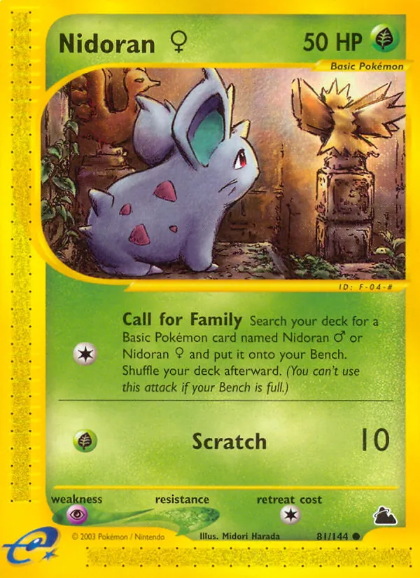 Nidoran ♀ card from Skyridge, number 81/144