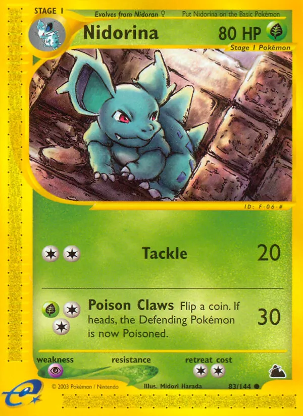 Nidorina card from Skyridge, number 83/144