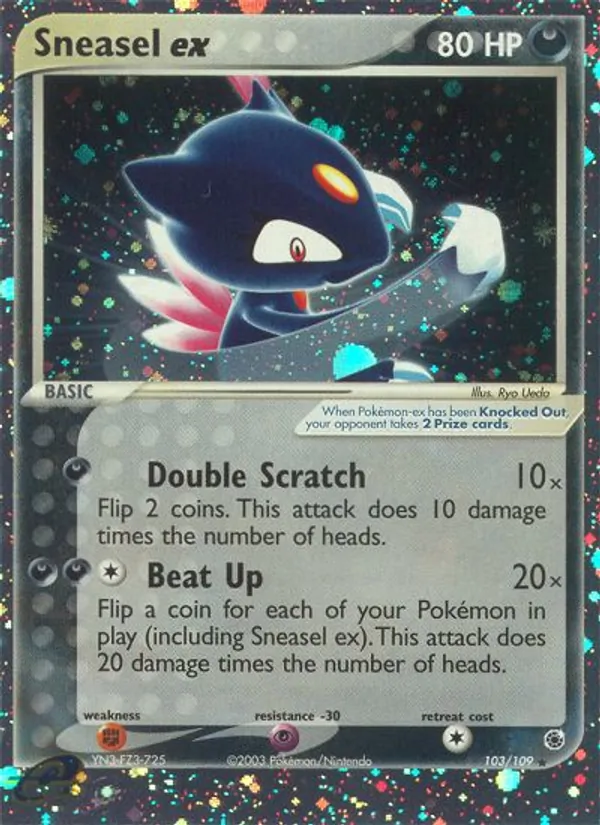 Sneasel ex card from Ruby & Sapphire, number 103/109