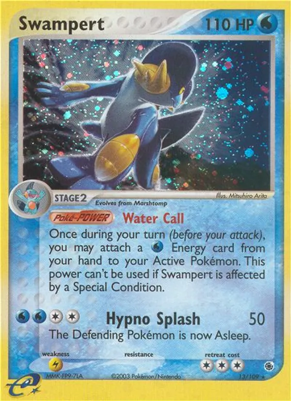 Swampert card from Ruby & Sapphire, number 13/109