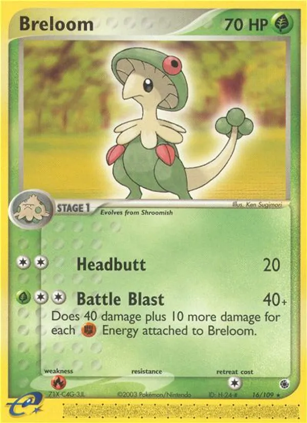 Kaart Breloom uit Ruby & Sapphire, nummer 16/109