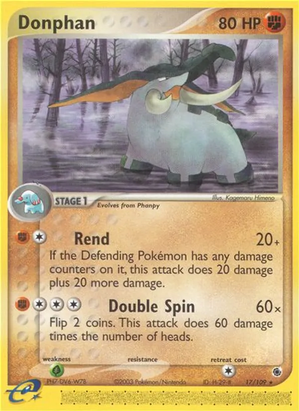 Kaart Donphan uit Ruby & Sapphire, nummer 17/109