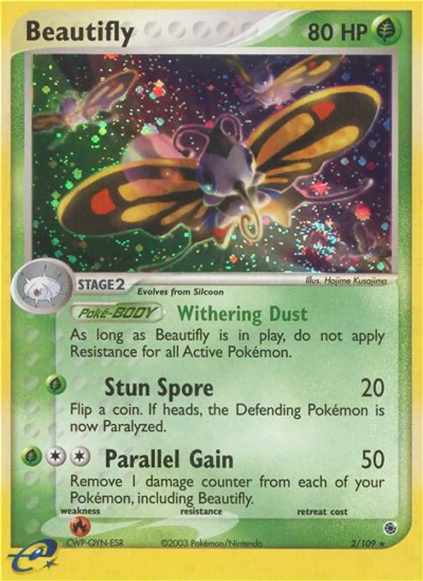 Beautifly card from Ruby & Sapphire, number 2/109