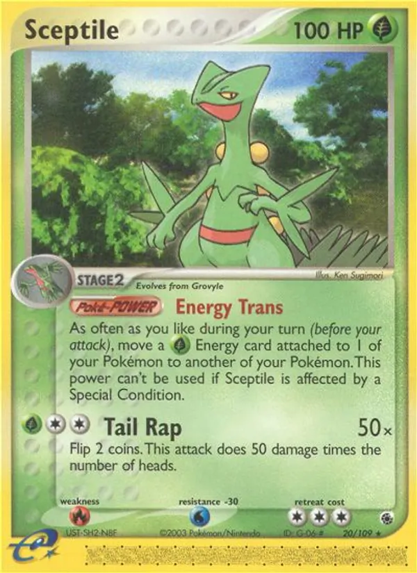 Kartu Sceptile dari Ruby & Sapphire, nomor 20/109