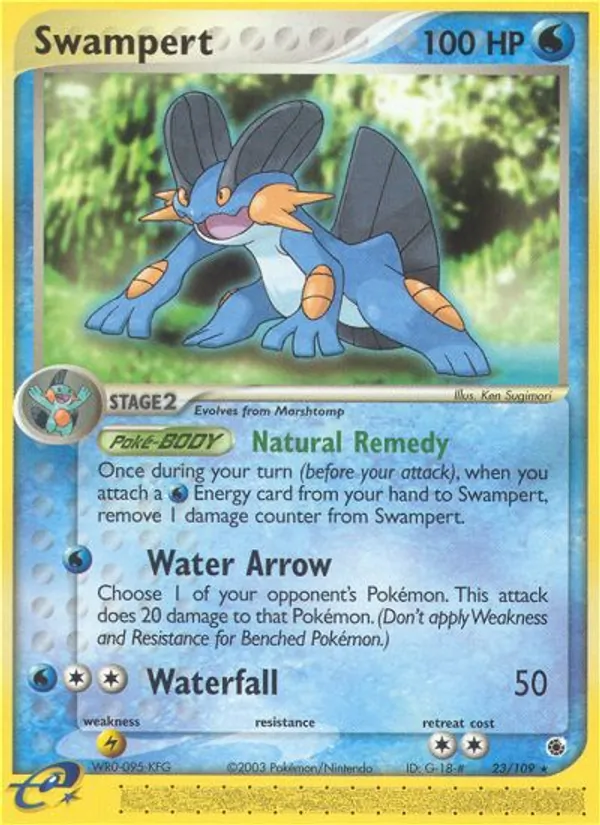 Carta Swampert dell'espansione Ruby & Sapphire, numero 23/109