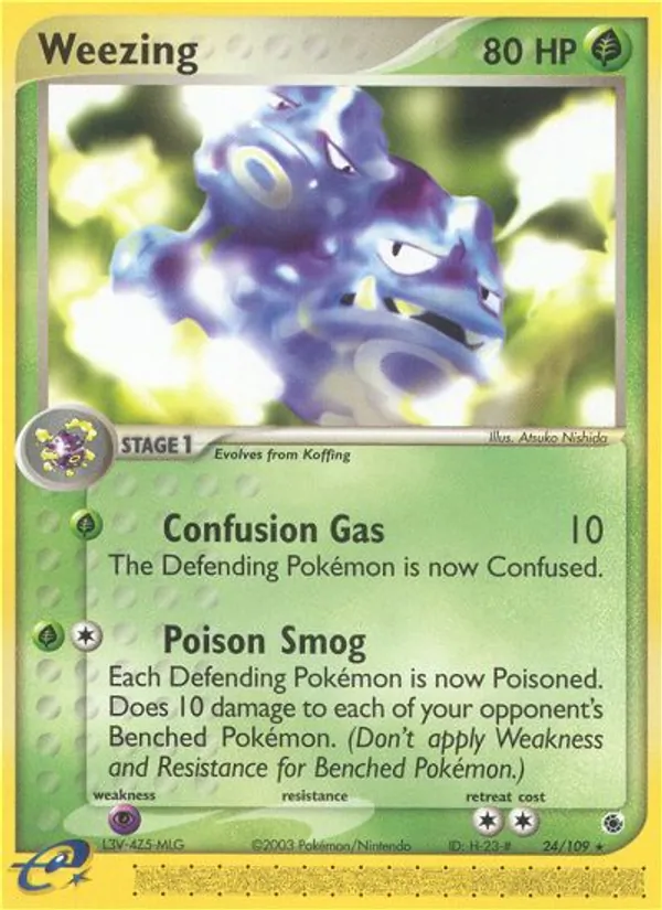 Kaart Weezing uit Ruby & Sapphire, nummer 24/109