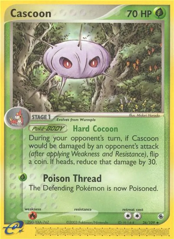 Carta Cascoon dell'espansione Ruby & Sapphire, numero 26/109