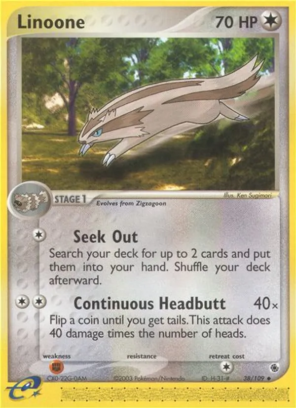 Kartu Linoone dari Ruby & Sapphire, nomor 38/109