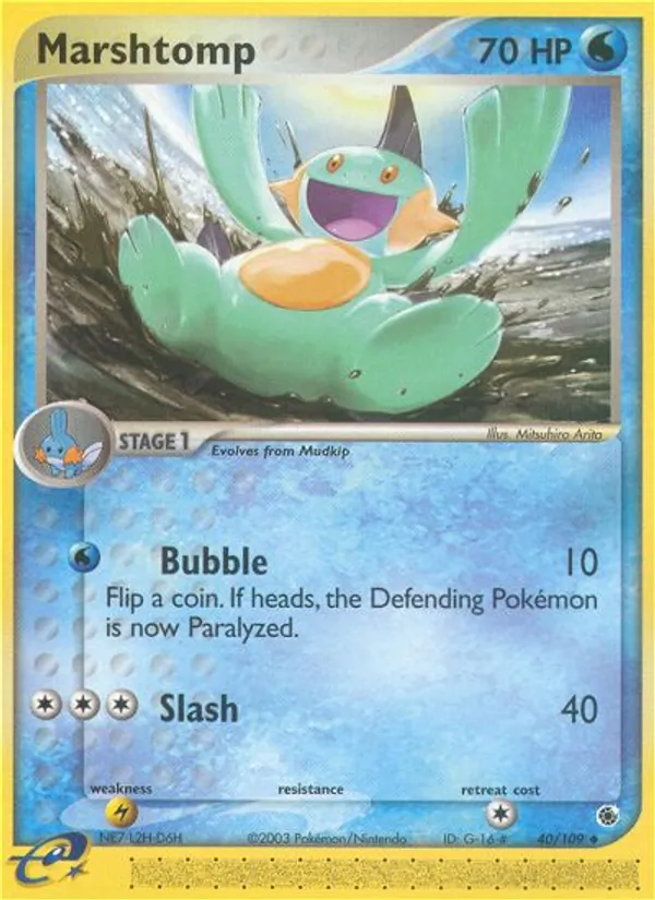 Carta Marshtomp de la expansión Ruby & Sapphire, número 40/109