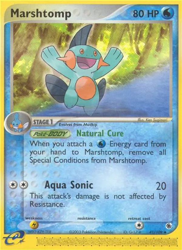 Carta Marshtomp de la expansión Ruby & Sapphire, número 41/109