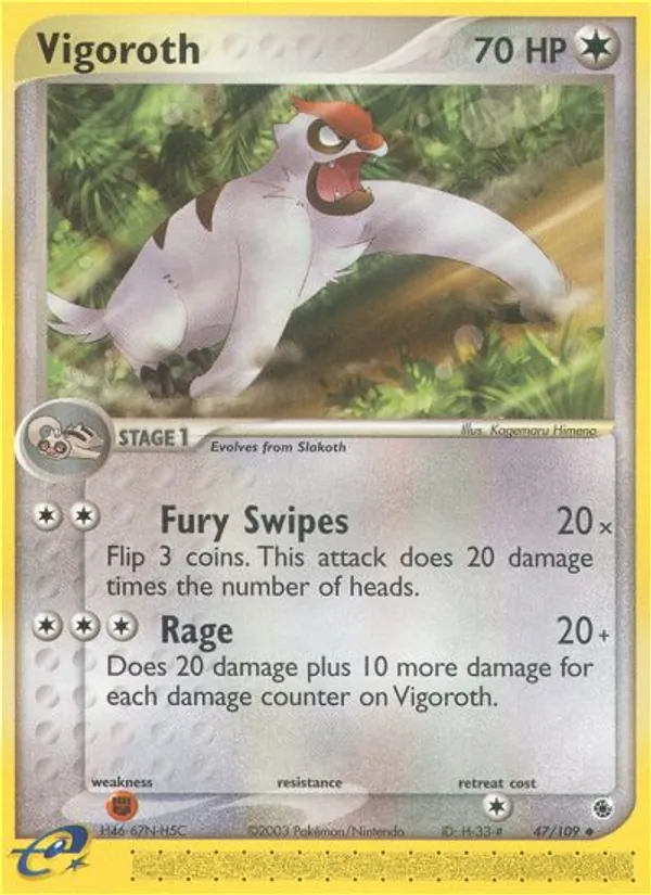 Kaart Vigoroth uit Ruby & Sapphire, nummer 47/109