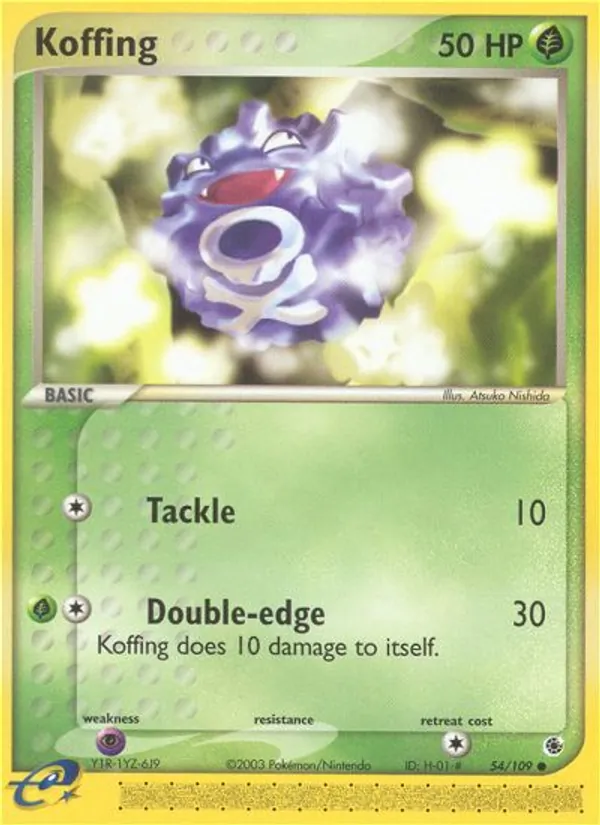 Kartu Koffing dari Ruby & Sapphire, nomor 54/109