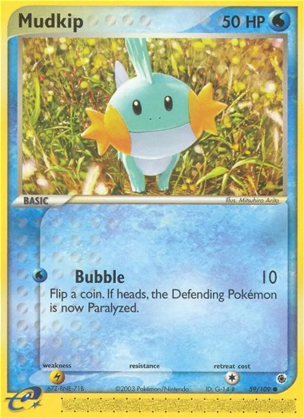 Kaart Mudkip uit Ruby & Sapphire, nummer 59/109
