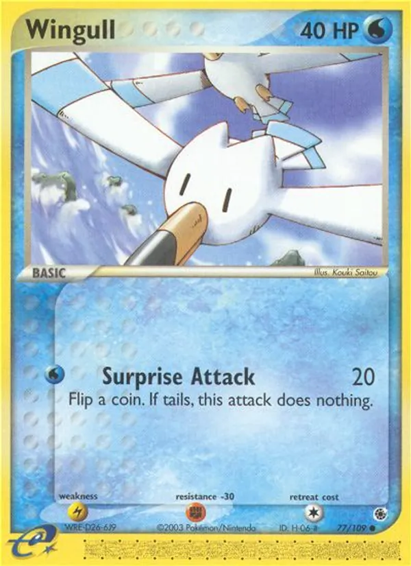 Kartu Wingull dari Ruby & Sapphire, nomor 77/109