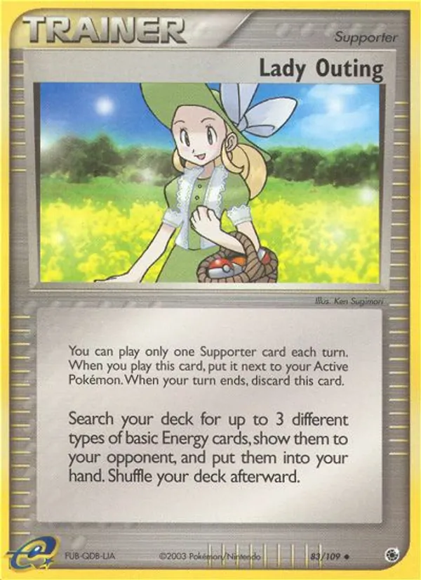 Kaart Lady Outing uit Ruby & Sapphire, nummer 83/109