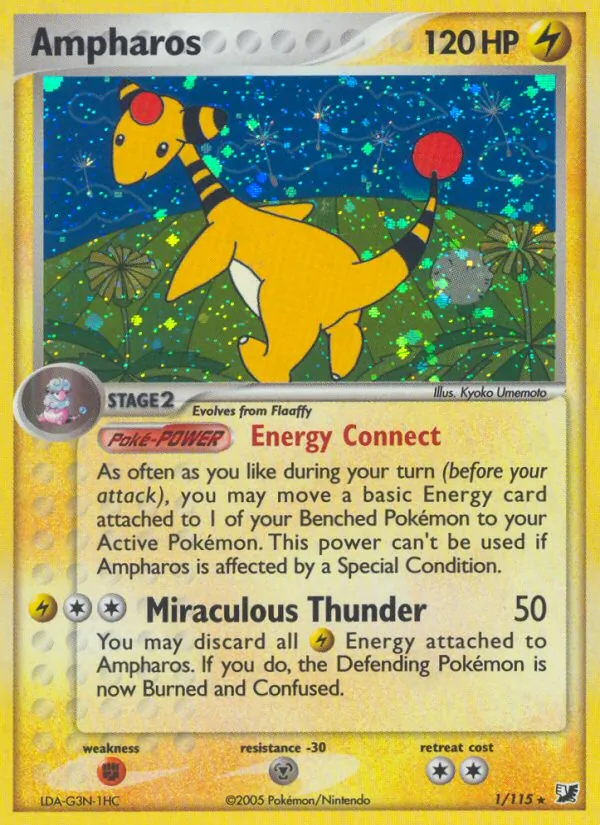 Ampharos card from Unseen Forces, number 1/115
