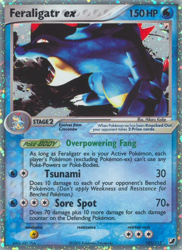 Feraligatr ex card from Unseen Forces, number 103/115