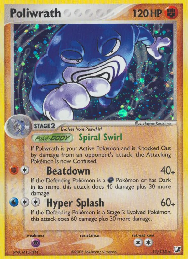 Poliwrath card from Unseen Forces, number 11/115