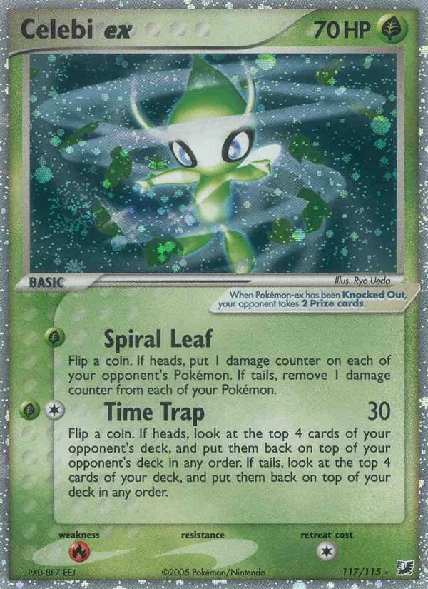 Celebi ex card from Unseen Forces, number 117/115