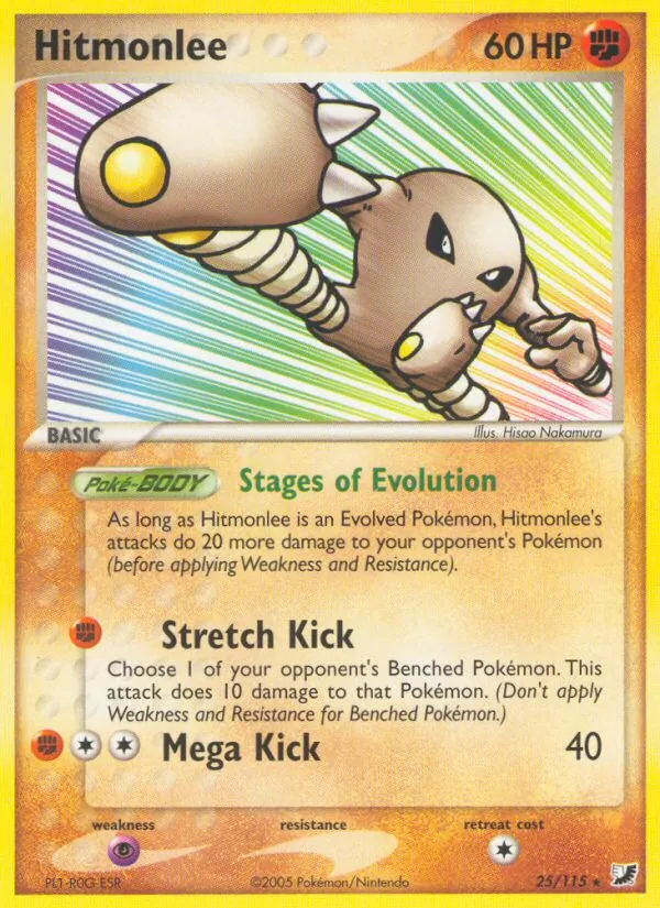 Carta Hitmonlee de la expansión Unseen Forces, número 25/115